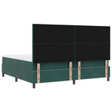 Letto a molle con materasso Verde scuro 200 x 200 cm Velluto