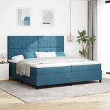 Letto a molle con materasso Blu Scuro 200 x 200 cm Tessuto