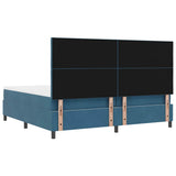 Letto a molle con materasso Blu Scuro 200 x 200 cm Tessuto