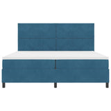 Letto a molle con materasso Blu Scuro 200 x 200 cm Tessuto