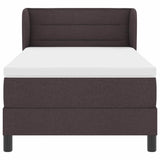 Letto a molle con materasso Marrone Scuro 80 x 200 cm Tessuto