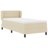 Letto a molle con materasso Crema 90 x 190 cm Tessuto