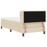 Letto a molle con materasso Crema 90 x 190 cm Tessuto