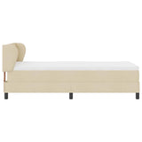 Letto a molle con materasso Crema 90 x 190 cm Tessuto
