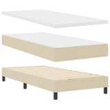 Letto box spring con materasso Crema 100 x 200 cm Tessuto