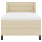 Letto box spring con materasso Crema 100 x 200 cm Tessuto