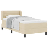 Letto box spring con materasso Crema 100 x 200 cm Tessuto