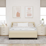 Letto a molle con materasso Crema 140 x 190 cm Tessuto