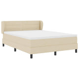 Letto a molle con materasso Crema 140 x 190 cm Tessuto