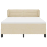 Letto a molle con materasso Crema 140 x 190 cm Tessuto