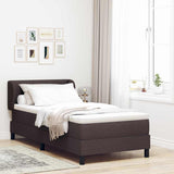 Letto box spring con materasso Marrone scuro 80 x 200 cm
