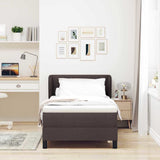 Letto box spring con materasso Marrone scuro 80 x 200 cm