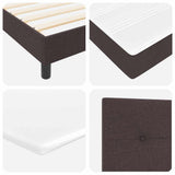 Letto a molle con testiera Marrone Scuro 90 x 190 cm Tessuto