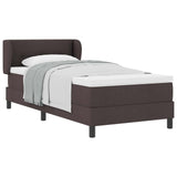 Letto a molle con testiera Marrone Scuro 90 x 190 cm Tessuto