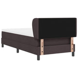 Letto a molle con testiera Marrone Scuro 90 x 190 cm Tessuto