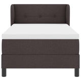 Letto a molle con testiera Marrone Scuro 90 x 190 cm Tessuto