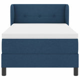 Letto a molle con testiera Blu 90 x 190 cm Tessuto