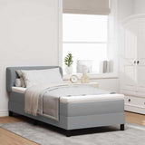 Letto a molle con materasso Grigio chiaro 100 x 200 cm Tessuto