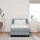 Letto a molle con materasso Grigio chiaro 100 x 200 cm Tessuto