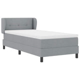 Letto a molle con testiera Grigio chiaro 100 x 200 cm Tessuto