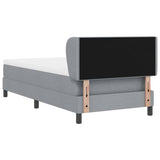Letto a molle con testiera Grigio chiaro 100 x 200 cm Tessuto