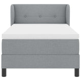 Letto a molle con testiera Grigio chiaro 100 x 200 cm Tessuto
