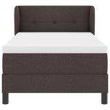 Letto box spring con materasso Marrone scuro 100 x 200 cm
