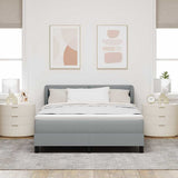 Letto a molle con testiera Grigio chiaro 140 x 190 cm Tessuto