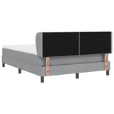 Letto a molle con testiera Grigio chiaro 140 x 190 cm Tessuto