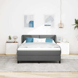 Letto a molle con materasso Grigio scuro 140 x 190 cm Tessuto