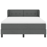 Letto a molle con materasso Grigio scuro 140 x 190 cm Tessuto