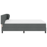Letto a molle con materasso Grigio scuro 140 x 190 cm Tessuto