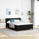 Letto a molle con testiera Nero 140 x 200 cm Tessuto