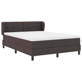 Letto a molle con testiera Marrone Scuro 140 x 200 cm Tessuto