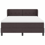 Letto a molle con testiera Marrone Scuro 140 x 200 cm Tessuto