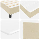 Letto a molle con testiera Crema 140 x 200 cm Tessuto