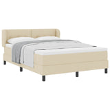 Letto a molle con testiera Crema 140 x 200 cm Tessuto