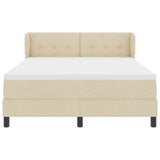 Letto a molle con testiera Crema 140 x 200 cm Tessuto