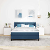 Letto a molle con testiera Blu 140 x 200 cm Tessuto