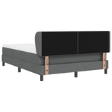 Letto a molle con testiera Grigio scuro 160 x 200 cm Tessuto