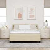 Letto a molle con testiera Crema 160 x 200 cm Tessuto