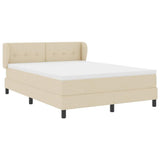 Letto a molle con testiera Crema 160 x 200 cm Tessuto