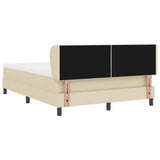 Letto a molle con testiera Crema 160 x 200 cm Tessuto