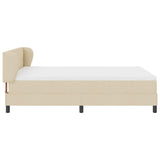 Letto a molle con testiera Crema 160 x 200 cm Tessuto