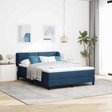 Letto a molle con testiera Blu 160 x 200 cm Tessuto