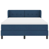 Letto a molle con testiera Blu 160 x 200 cm Tessuto