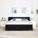 Letto a molle con testiera Nero 180 x 200 cm Tessuto