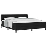 Letto a molle con testiera Nero 180 x 200 cm Tessuto