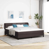 Letto a molle con testiera Marrone Scuro 180 x 200 cm Tessuto