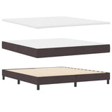 Letto a molle con testiera Marrone Scuro 180 x 200 cm Tessuto